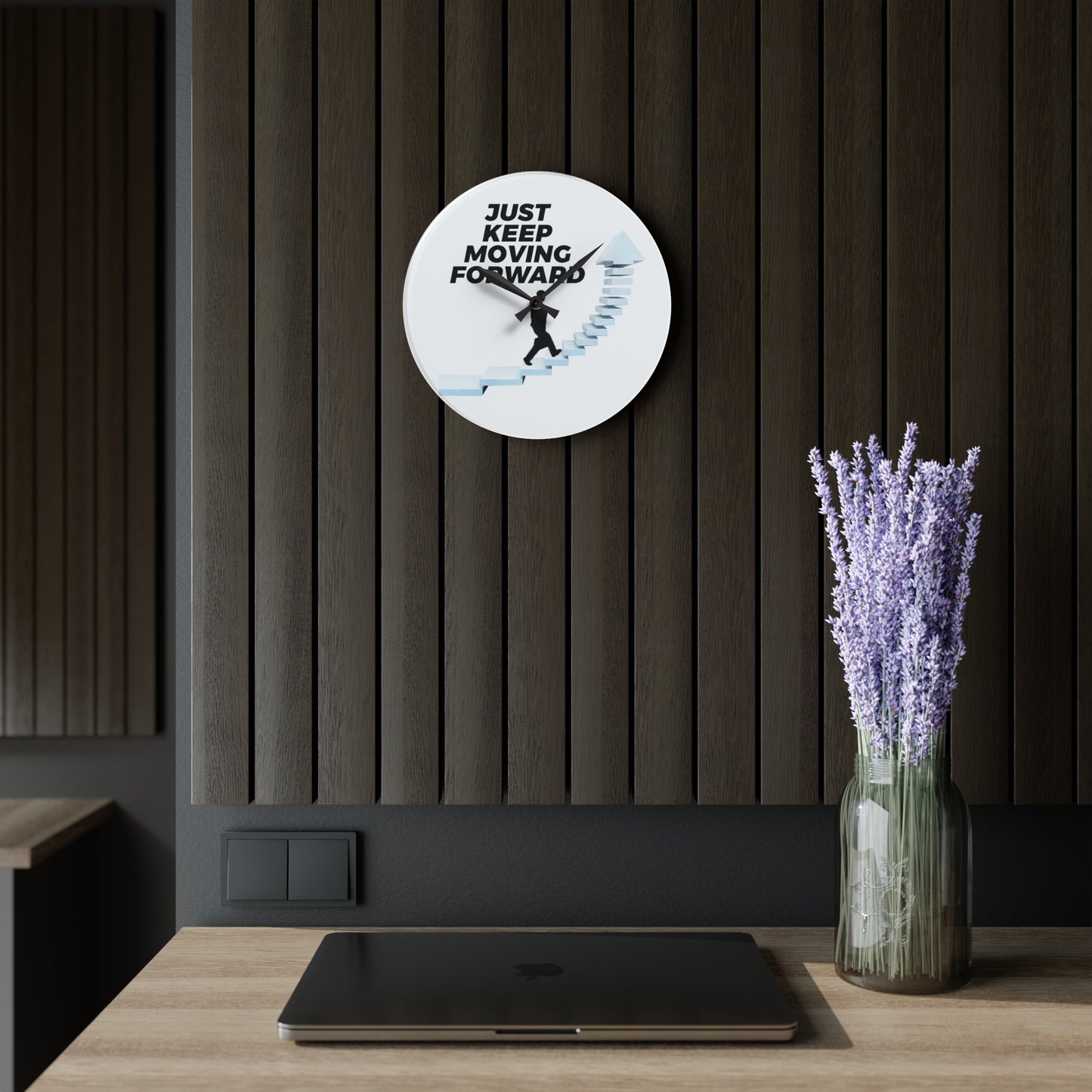 Keep Moving Forward Acrylic Wall Clock