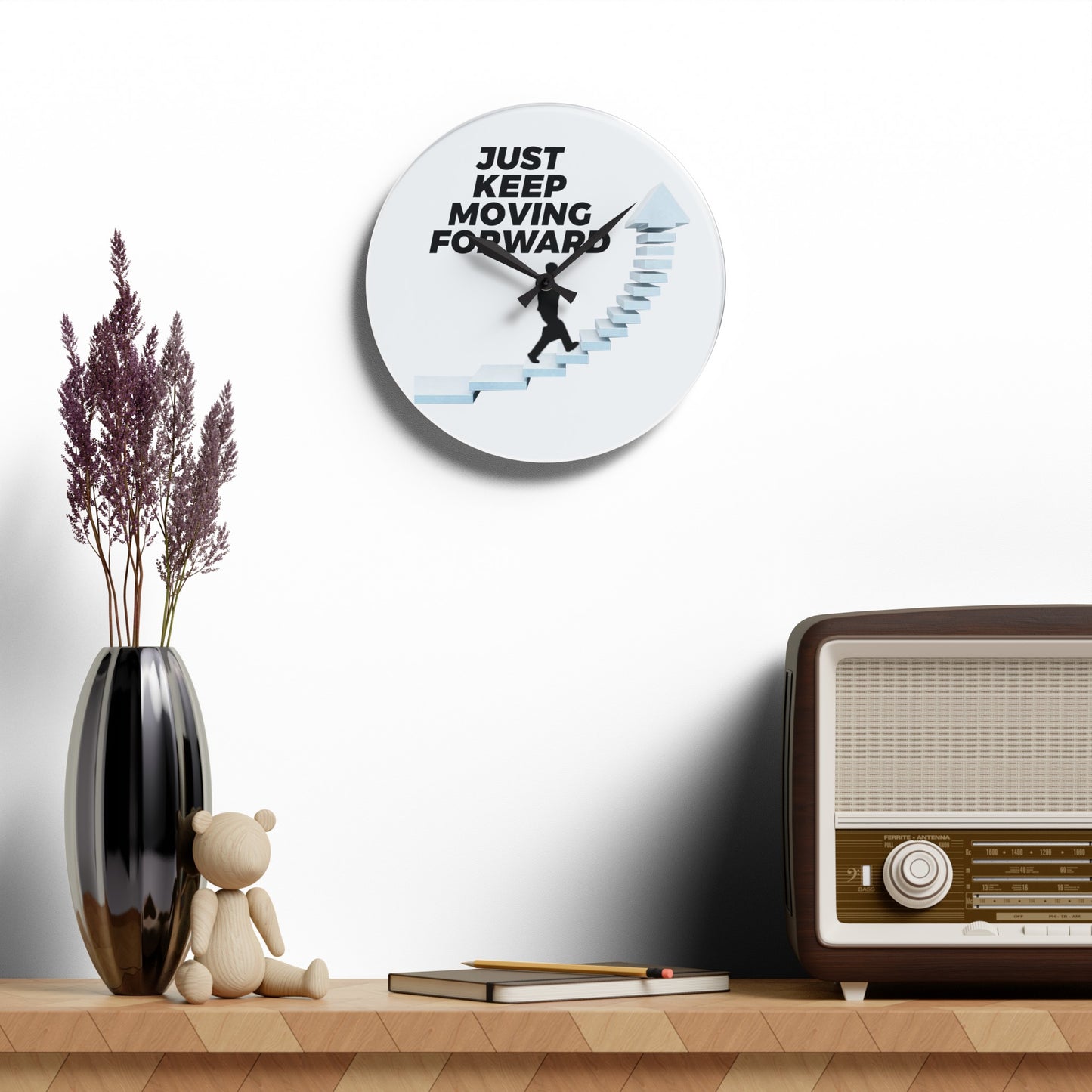 Keep Moving Forward Acrylic Wall Clock