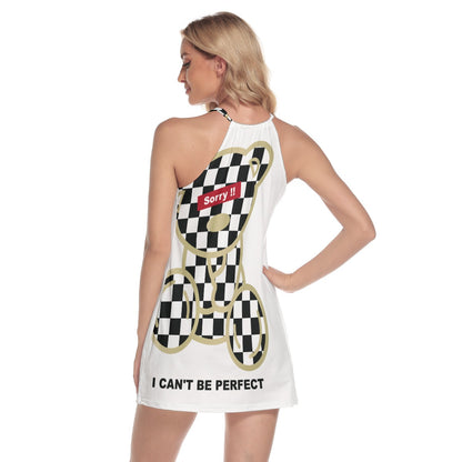 Can't Be Perfect All-Over Print Women's Round Neck Above Knee Dress