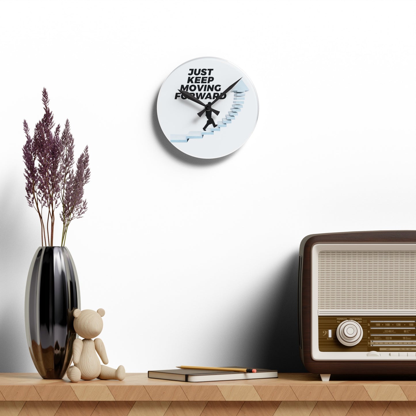 Keep Moving Forward Acrylic Wall Clock